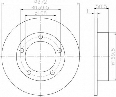 HELLA PAGID 8dd355100381 -  Тормозной диск